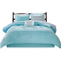 delilah blue full queen bedding set   