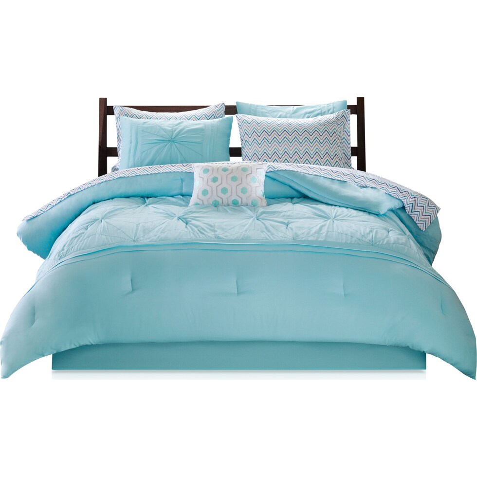 delilah blue full queen bedding set   