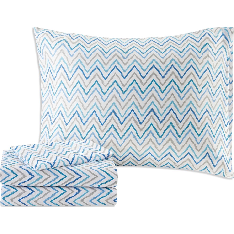 delilah blue full queen bedding set   