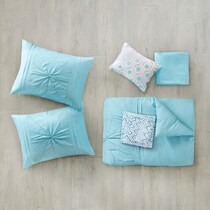 delilah blue twin bedding set   