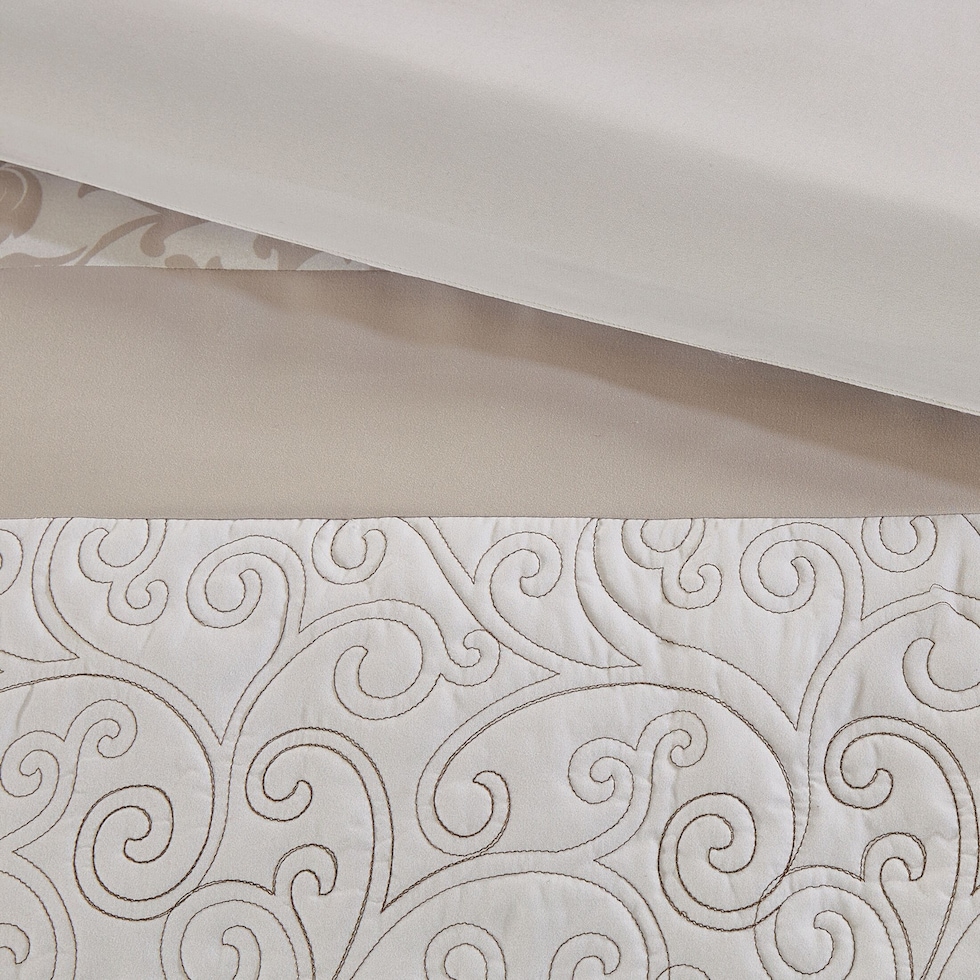 delphine light brown king bedding set   
