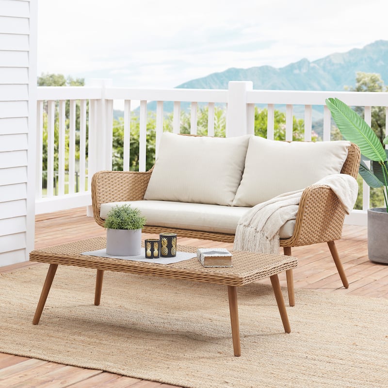 Delray Outdoor Loveseat and Coffee Table Set American Signature Furniture