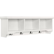 deluz white entryway storage shelf   