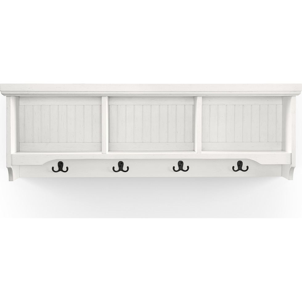 deluz white entryway storage shelf   