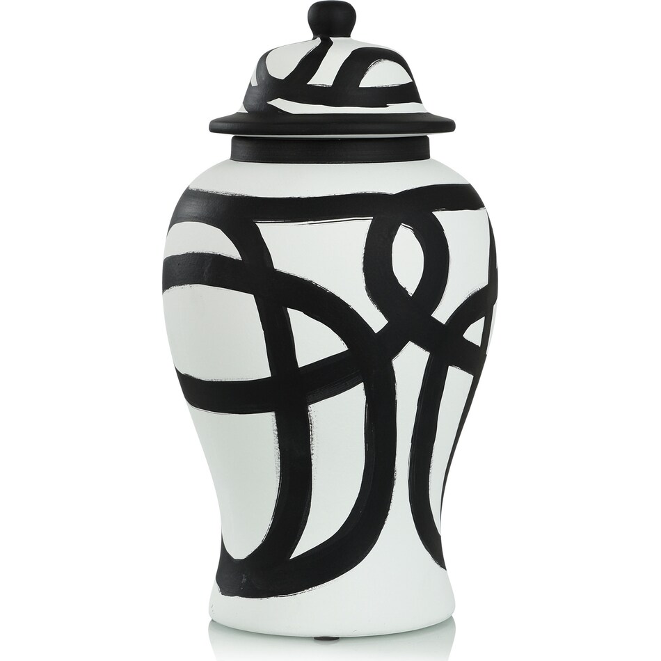 demeter black white jar   