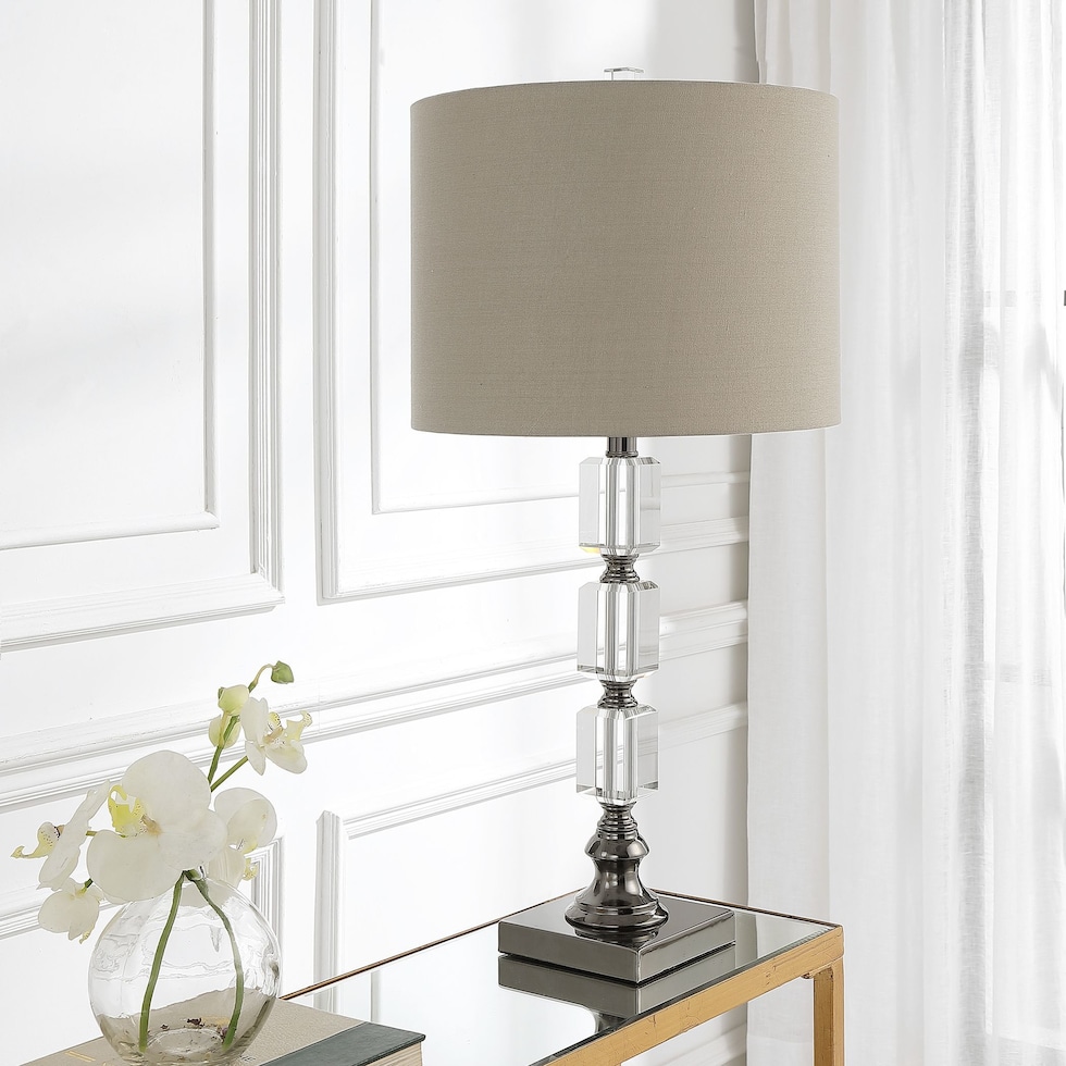 demetria gray table lamp   