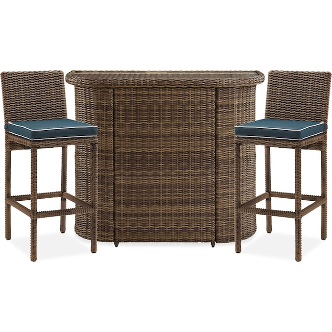Outdoor Furniture - Destin Outdoor Bar and 2 Bar Stools