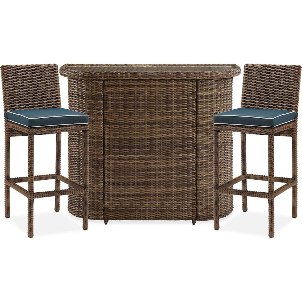 destin blue outdoor bar set   