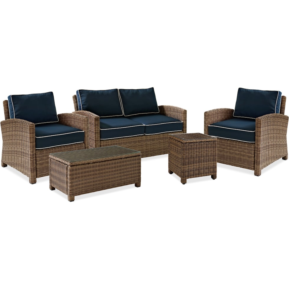 destin blue outdoor loveseat set   