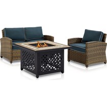 destin blue outdoor loveseat set   