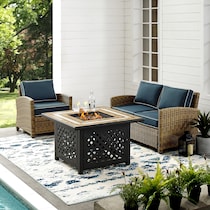 destin blue outdoor loveseat set   