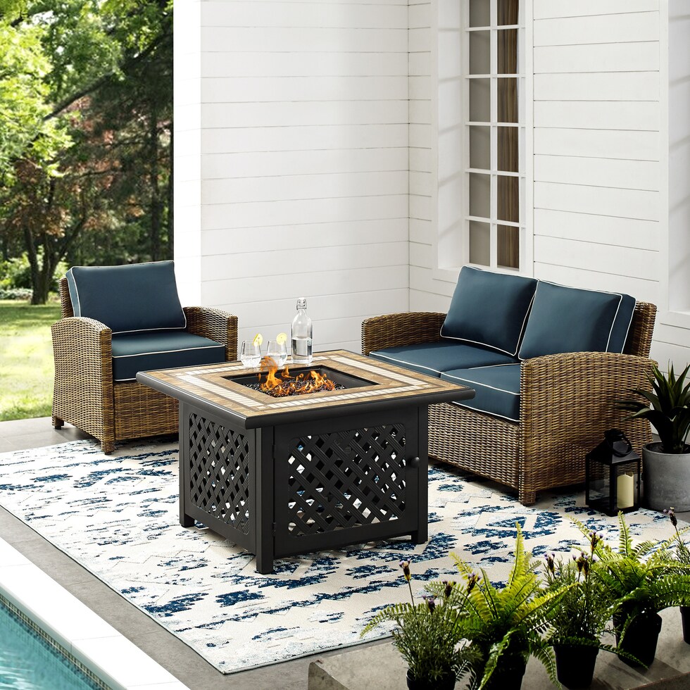 destin blue outdoor loveseat set   