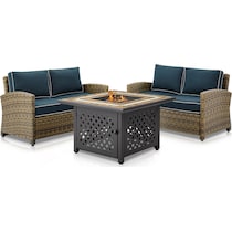 destin blue outdoor loveseat set   