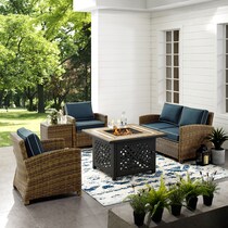 destin blue outdoor loveseat set   