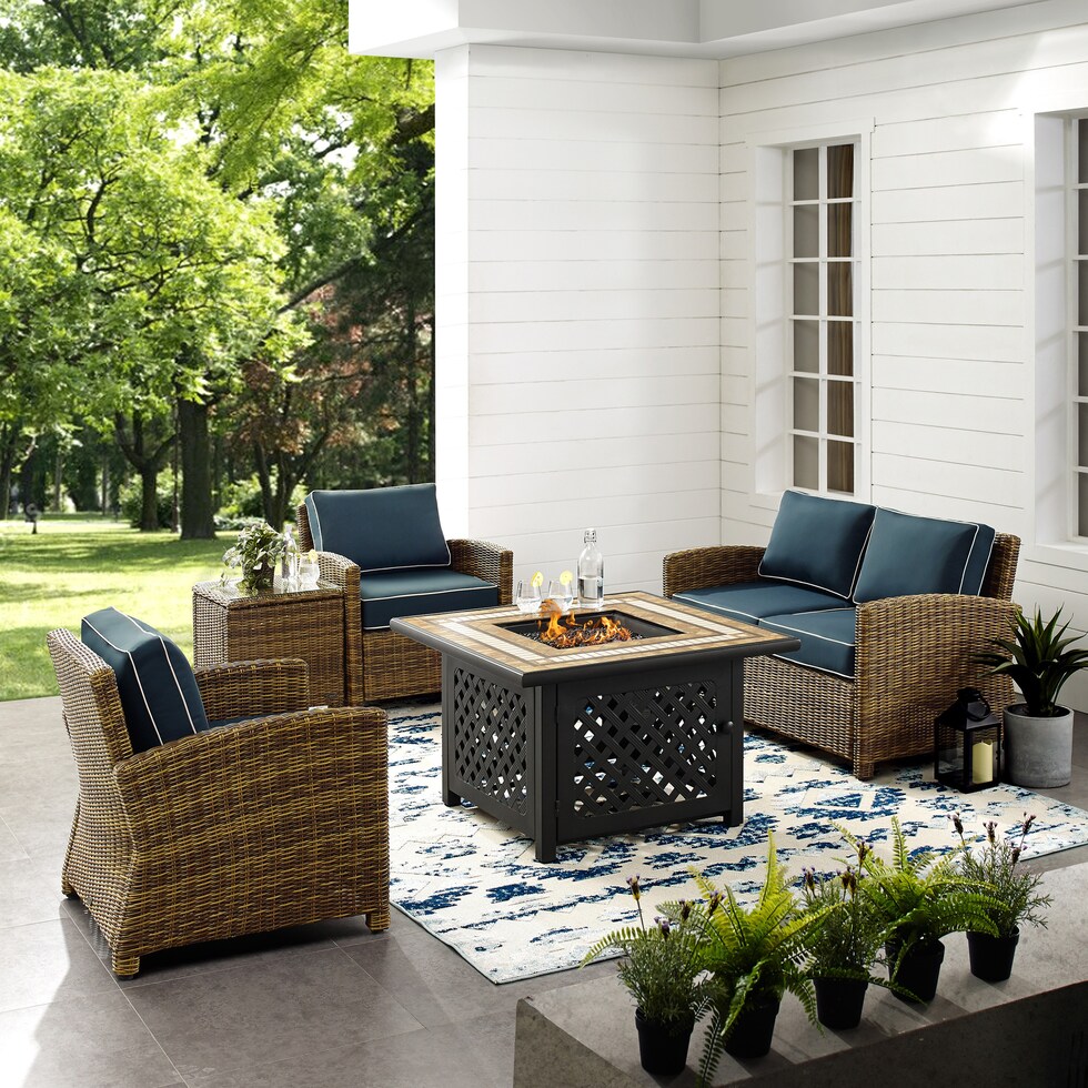 destin blue outdoor loveseat set   