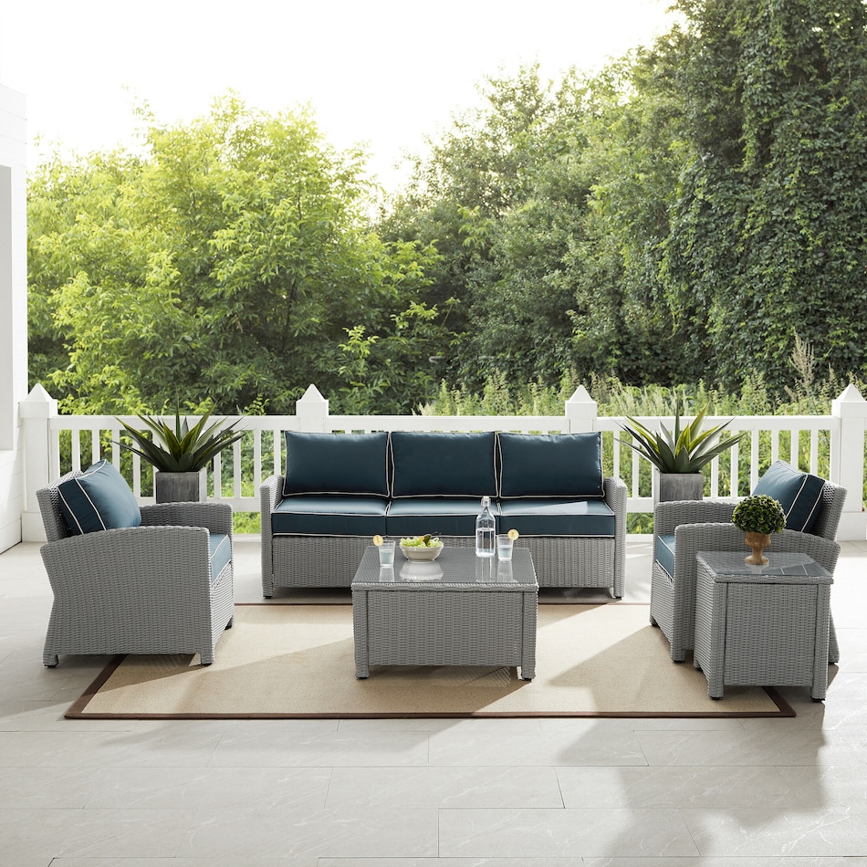 destin blue outdoor loveseat set   