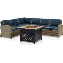destin blue outdoor sectional set   