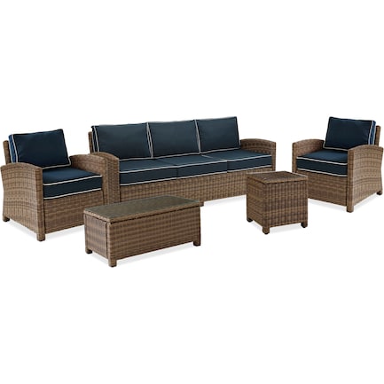 Destin Outdoor Sofa, 2 Chairs, Coffee Table and End Table Set