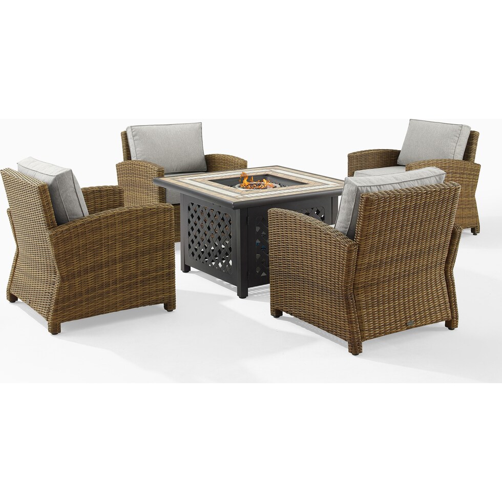 destin brown gray outdoor chair set   