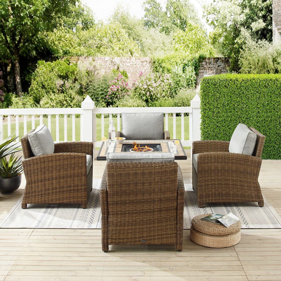 destin brown gray outdoor chair set   