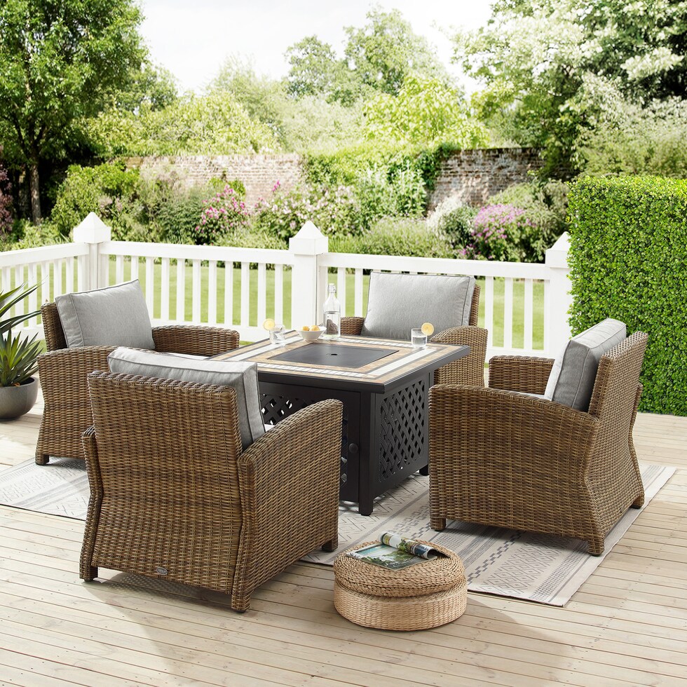 destin brown gray outdoor chair set   