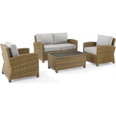 Destin Outdoor Loveseat, 2 Chairs and Coffee Table Set