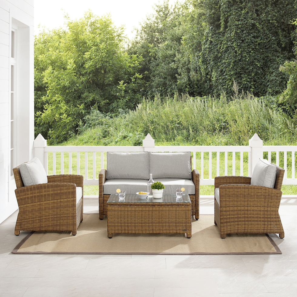 destin brown gray outdoor loveseat set   