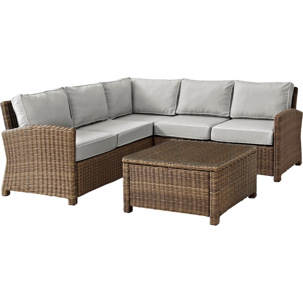destin brown gray outdoor sectional set   