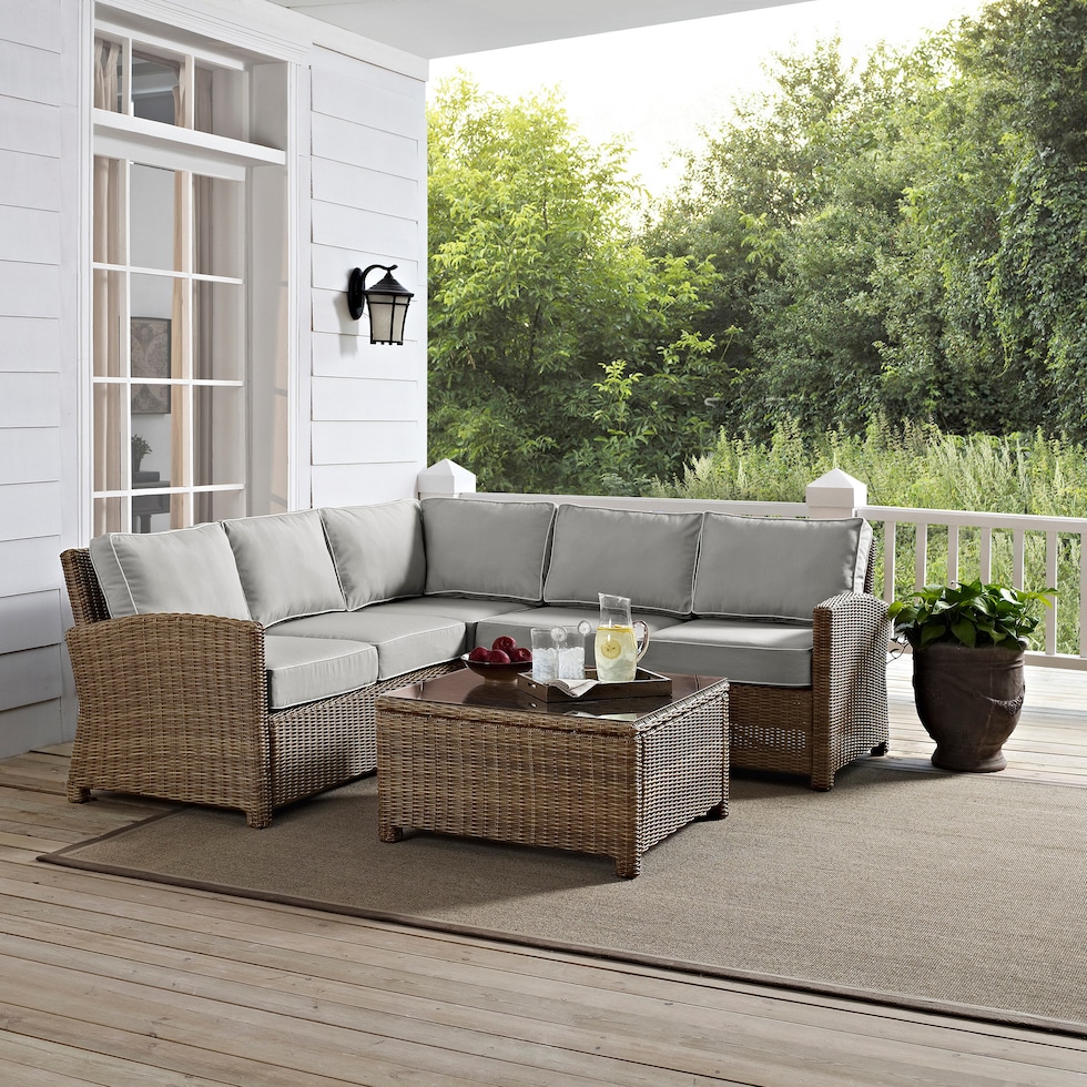 destin brown gray outdoor sectional set   