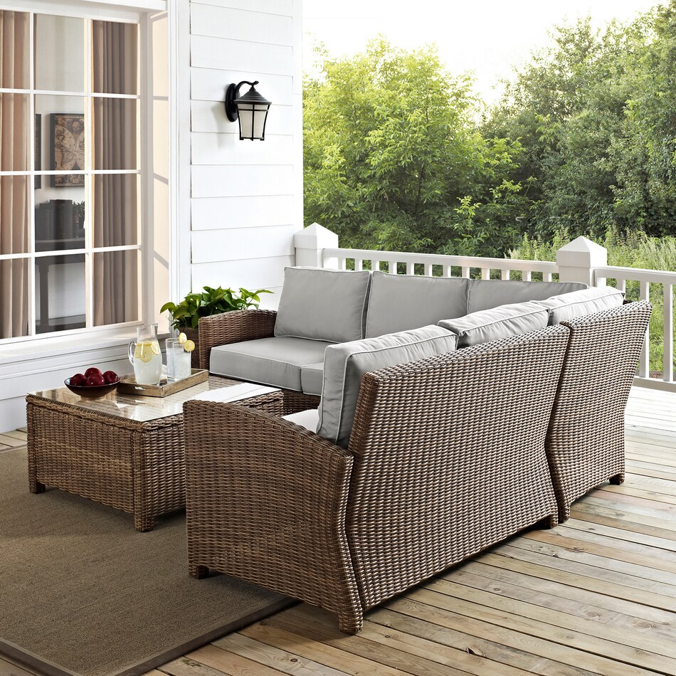 destin brown gray outdoor sectional set   