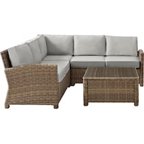 destin brown gray outdoor sectional set   