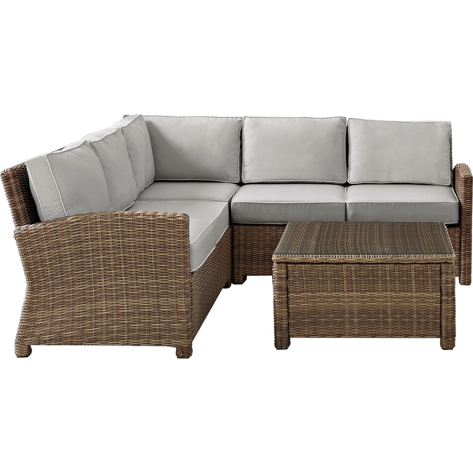 destin brown gray outdoor sectional set   