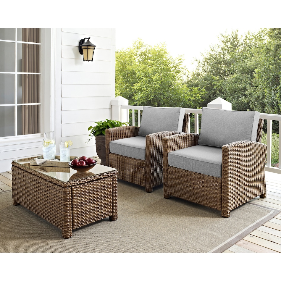 destin gray and brown outdoor chair set   