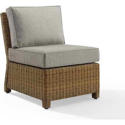 Destin Outdoor Armless Chair - Gray/Brown