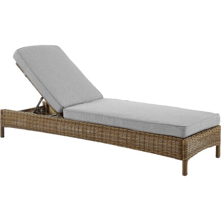 Destin Outdoor Chaise Lounge - Gray/Brown