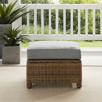 destin gray brown outdoor ottoman   