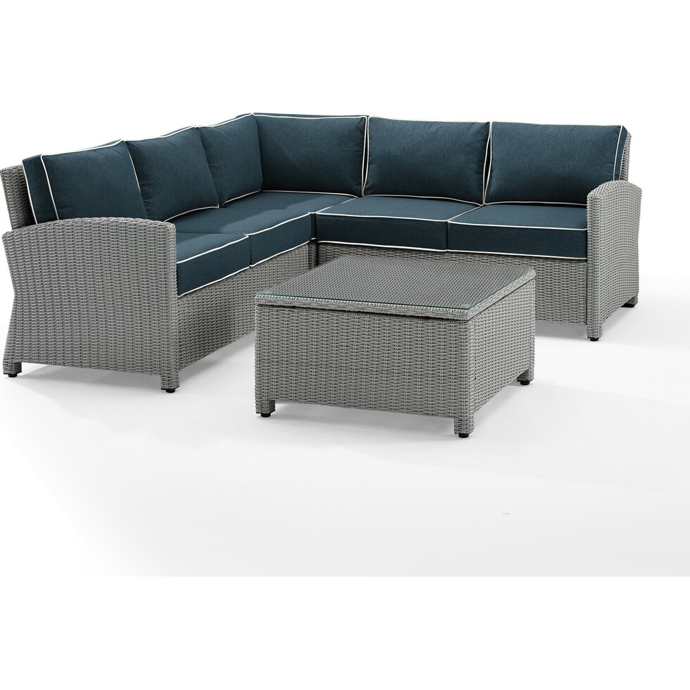 destin gray navy outdoor sectional set   