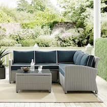 destin gray navy outdoor sectional set   