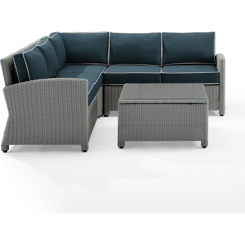 destin gray navy outdoor sectional set   