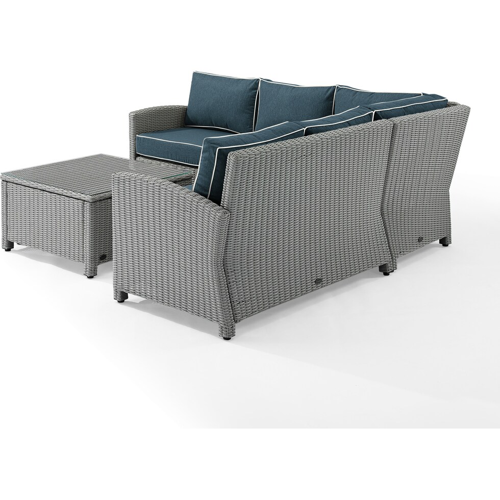 destin gray navy outdoor sectional set   