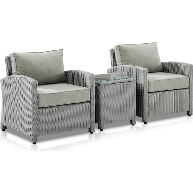 Outdoor Furniture - Destin 2 Outdoor Chairs and End Table Set