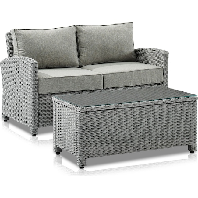 Outdoor Furniture - Destin Outdoor Loveseat and Coffee Table Set