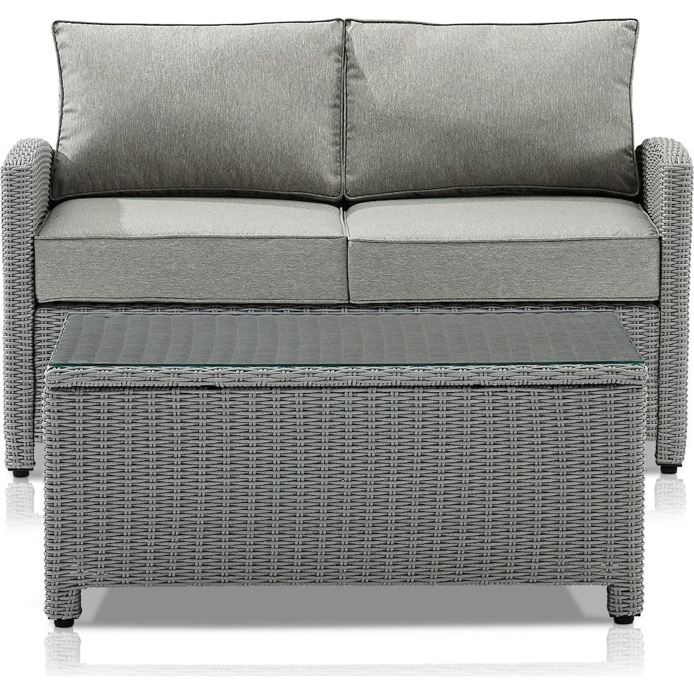 destin gray outdoor loveseat set   