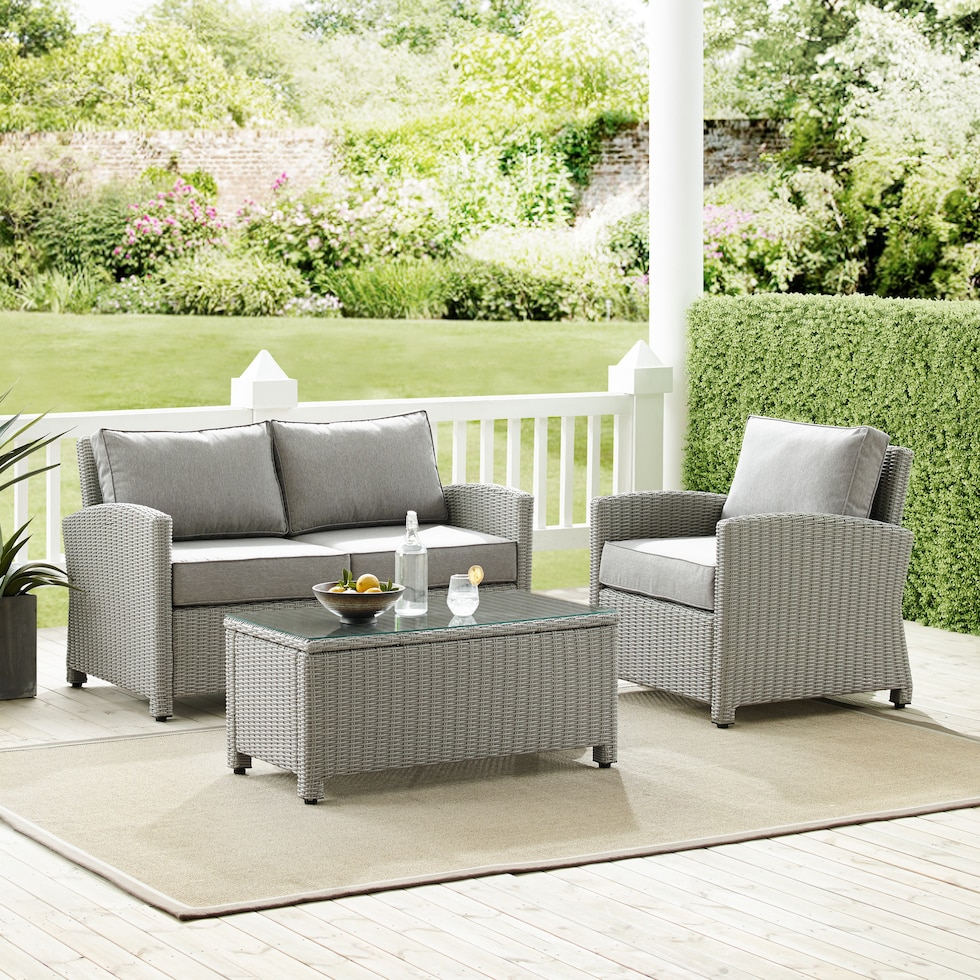 destin gray outdoor loveseat set   