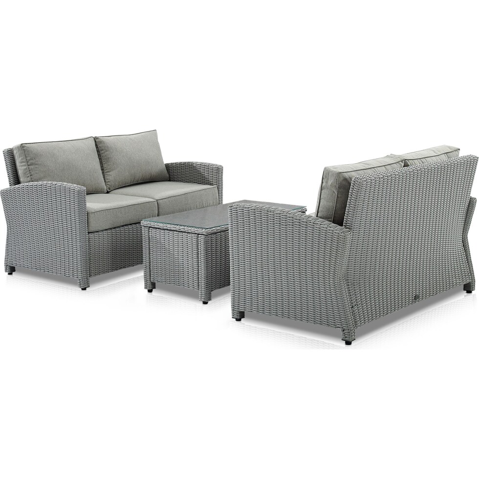 destin gray outdoor loveseat set   