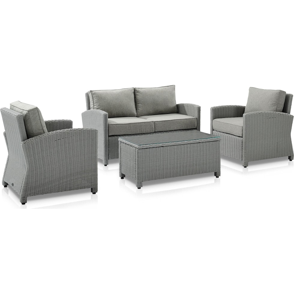 destin gray outdoor loveseat set   