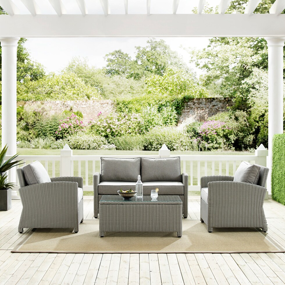 destin gray outdoor loveseat set   