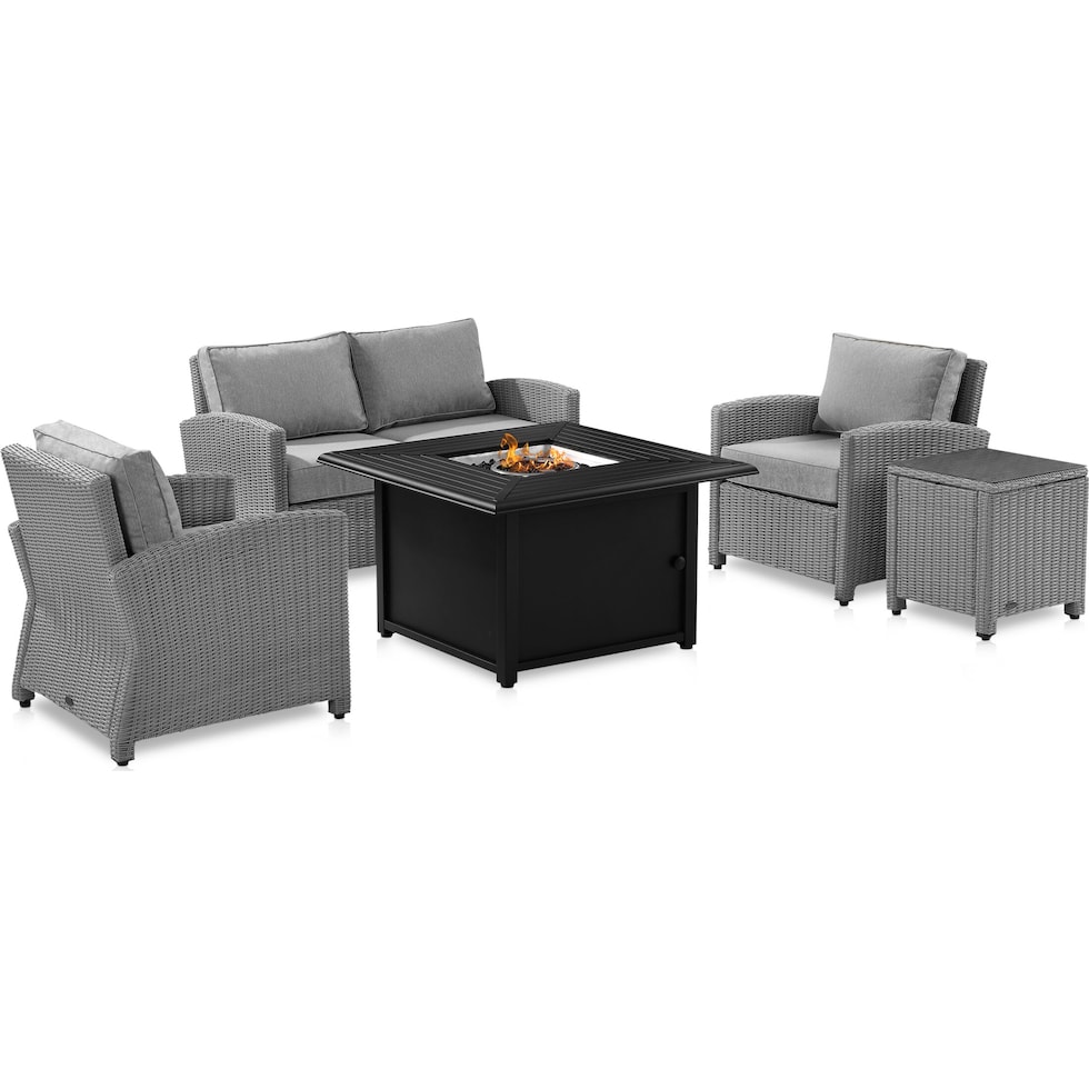 destin gray outdoor loveseat set   