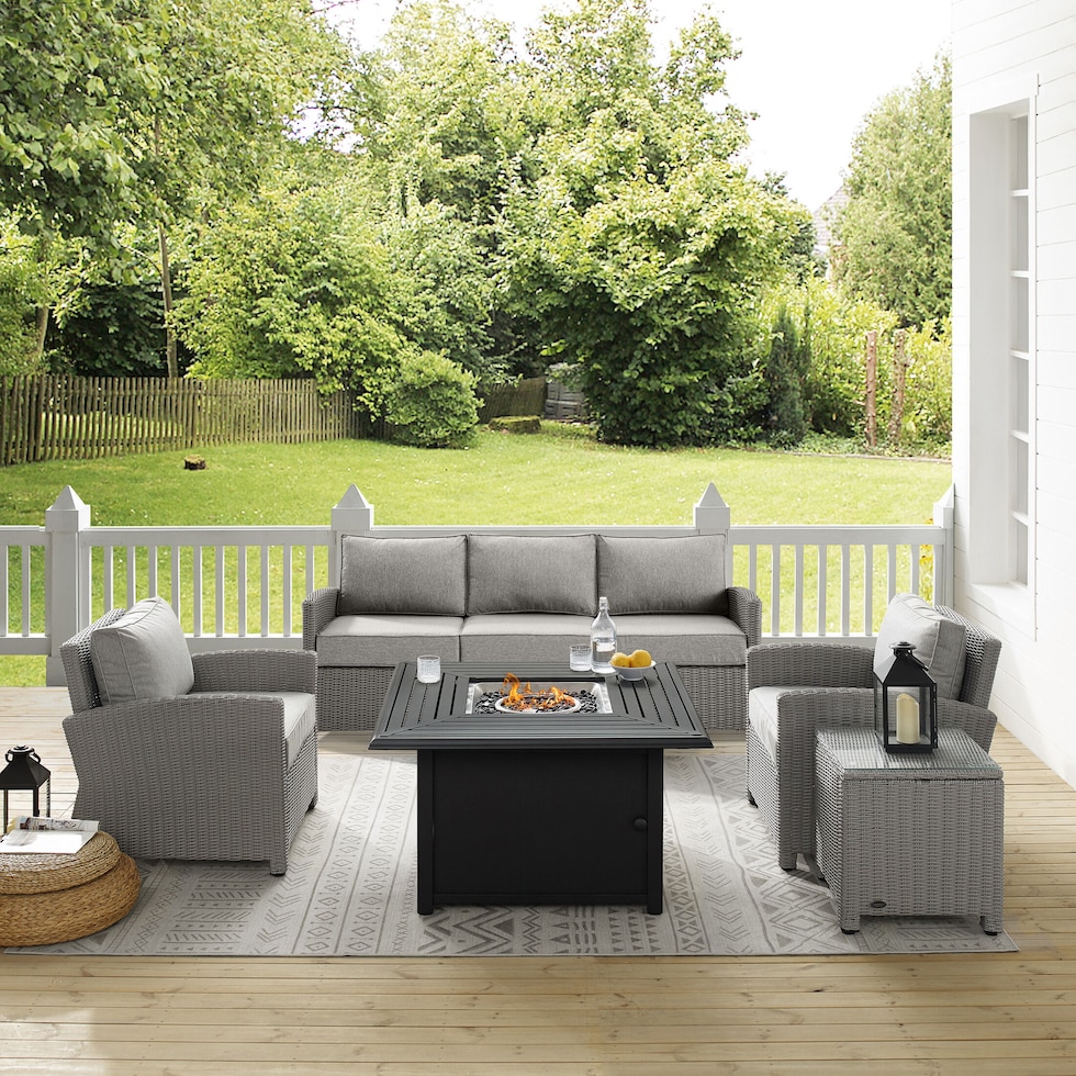 destin gray outdoor loveseat set   