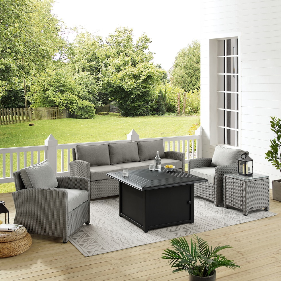 destin gray outdoor loveseat set   